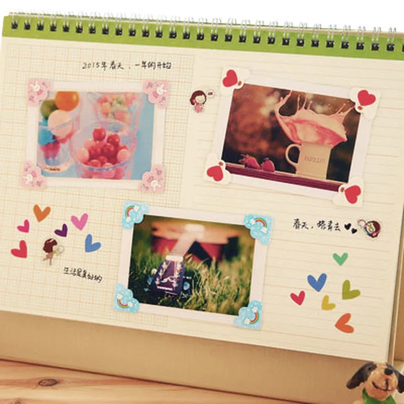 24 pcs/lot Photo Corner Stickers Cute Cartoon DIY Albums Decor Kids Baby Albums Frame Scrapbooking Decoration Self Adhesive