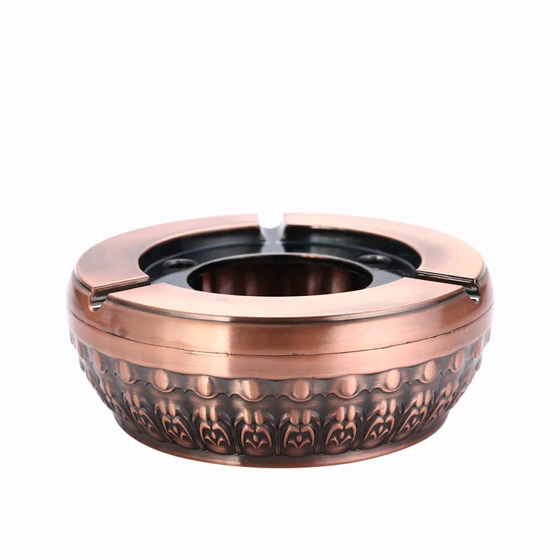 Rotating Zinc Alloy ashtray, European Retro Portable Household ashtray, Commemorative Award, Anniversary Celebration