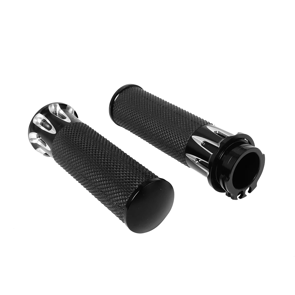 Motorcycle Handlebar Hand Grip 1\'\' 25mm Handle Bar Grips Black/ Chrome For Harley Sportster 883 1200 Touring Dyna Softail