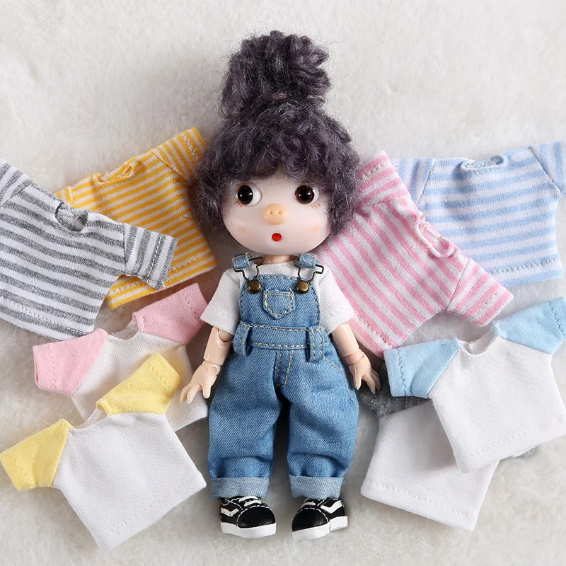 

Doll clothes short-sleeved t-shirt for molly,1 / 12bjd doll,obitsu 11,GSC,body9 OB11 clothes baby clothes gift toys