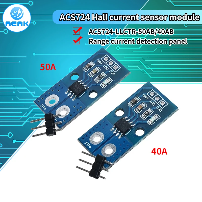 ACS724TLLCR 40A 50A Range Hall Current Sensor Module ACS724 Module For Arduino