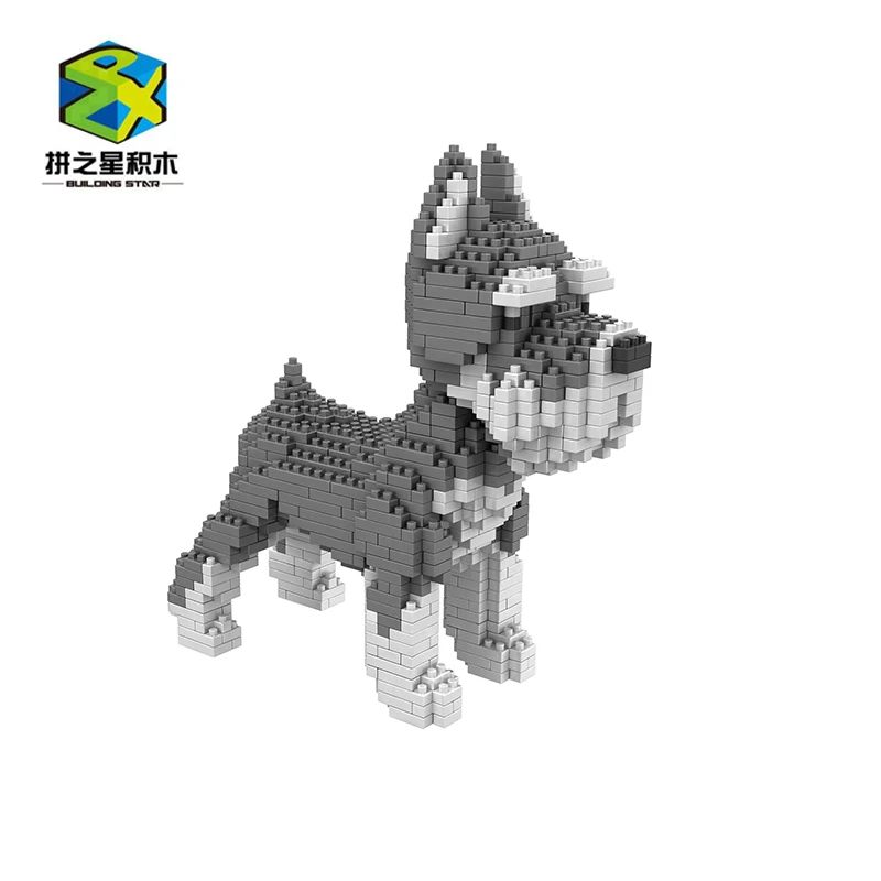 

Dog Building Blocks Mini Diamond Particles Schnauzer Bricks Husky Corgi Teddy Creative DIY Children Toys