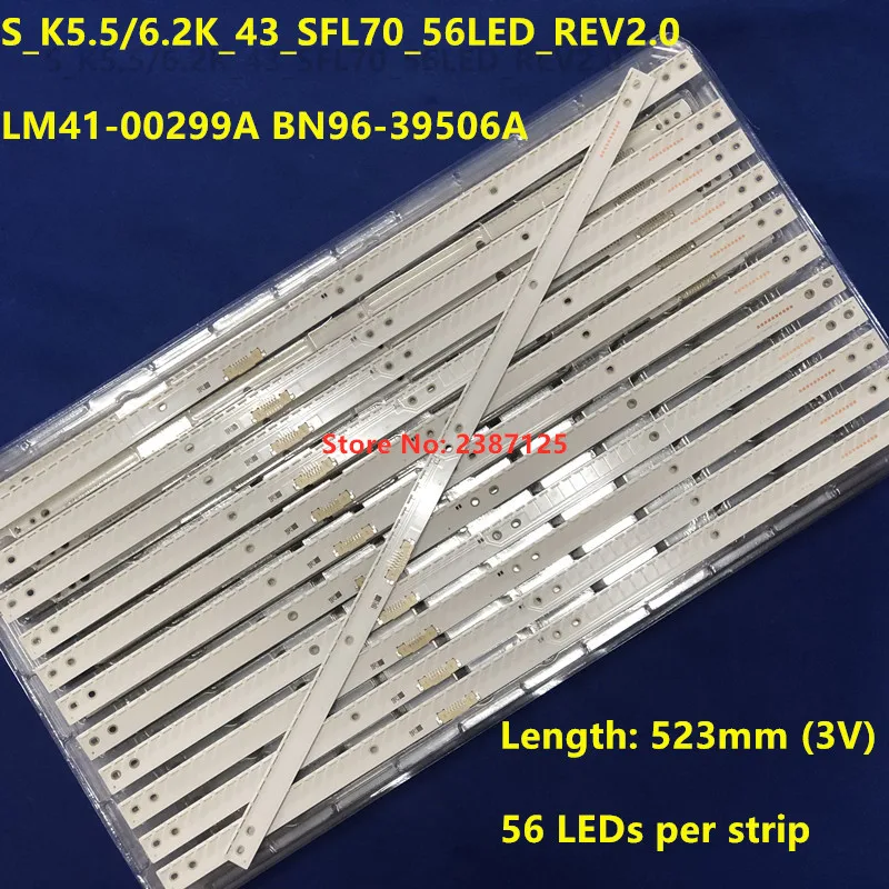 

20pcs LED Strip S_K5.5/6.2K_43_SFL70_56LED_REV2.0 LM41-00299A BN96-39506A for UE43M5600 UE43M5500 UE43M5505AKXXC CY-KK043BGAV3H