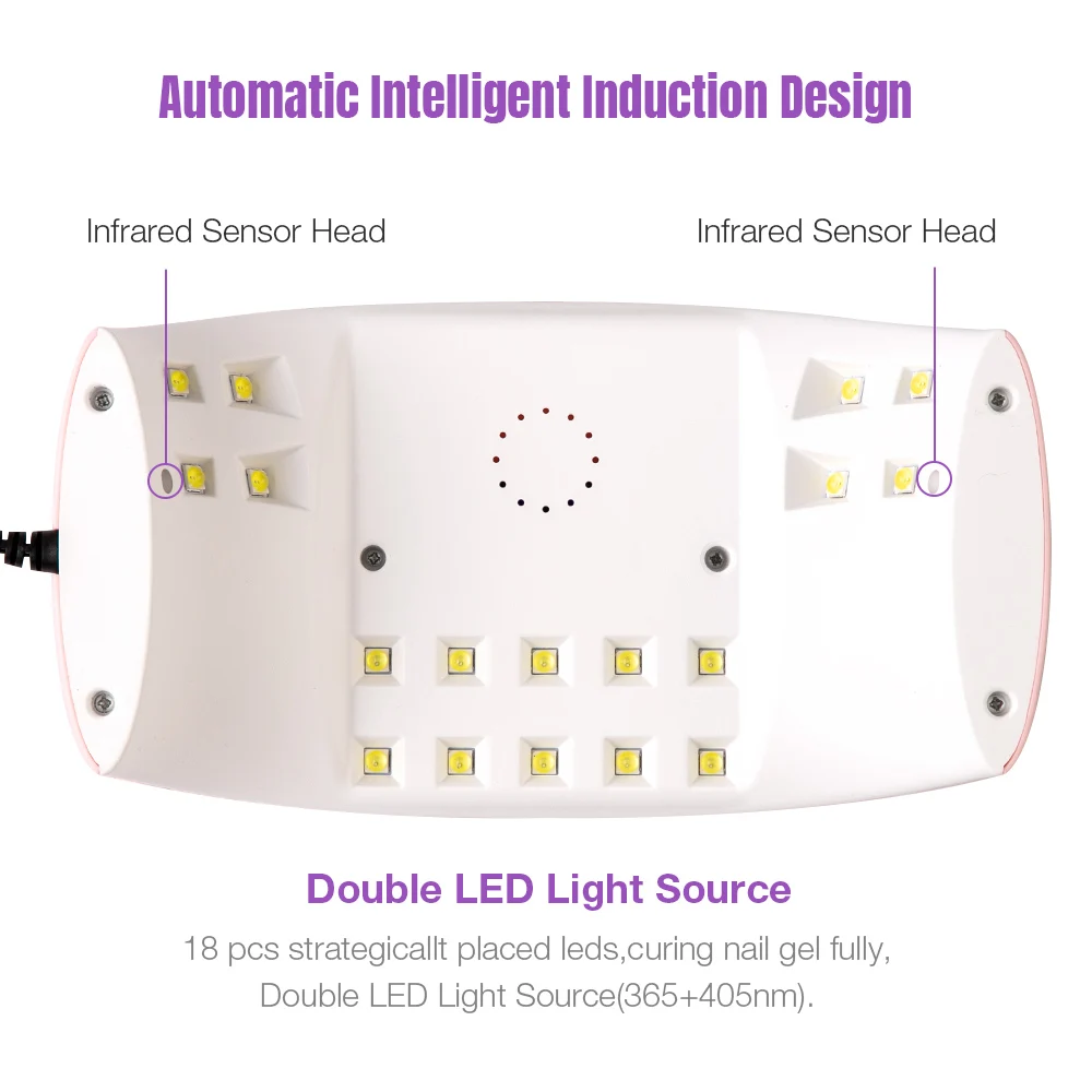 ネイルドライマシン,40W,紫外線ジェルネイルポリッシュ用センサー付き18 UVランプ