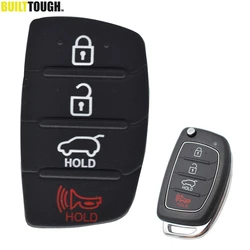 Replacement Rubber Pad 4 Buttons Car Remote Key Fob Shell For Hyundai Tucson Santa fe / ix45 Sonata i40 Key Cover Case