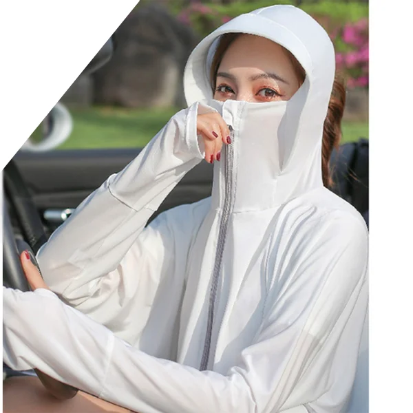 Summer sun protection clothing outdoor riding with hat thin long-sleeved coat