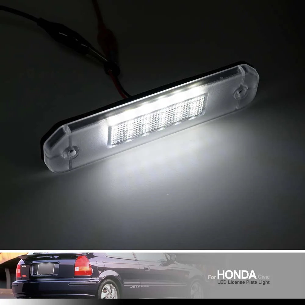 12V LED License Number Plate Light CANBUS Error Free Car Rear Lamps for Honda Civic 96-00 CR-X Del Sol 93-97 6th Gen Hatchback