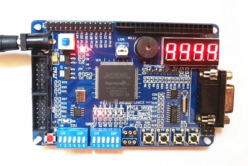 Fpga cyclone altera fpga ep1c3t144 placa de aprendizagem + usb blaster jtag programador