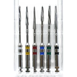 Dental Stainless Steel Reamers Drills For Screw Post Clinic Lab Material 6pcs in Pack