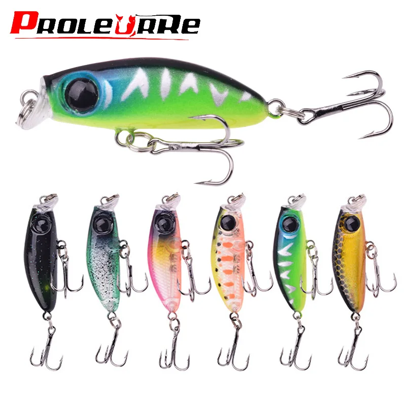 

Proleurre Mini Wobblers Minnow Fishing Lure 4cm 3g Sinking Artificial Hard Bait Crankbait Jerkbait Bass Carp Pesca Tackle