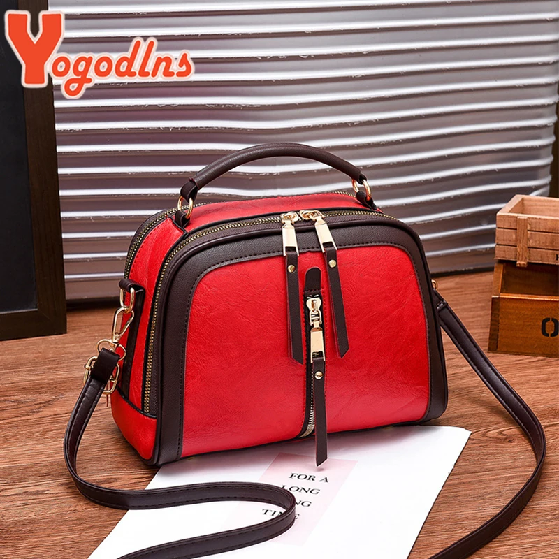 Yogodlns torby Crossbody dla kobiet PU skóra nowa wysokiej jakości moda damska jednokolorowa torba damska designerska torba na ramię — zdjęcie 3