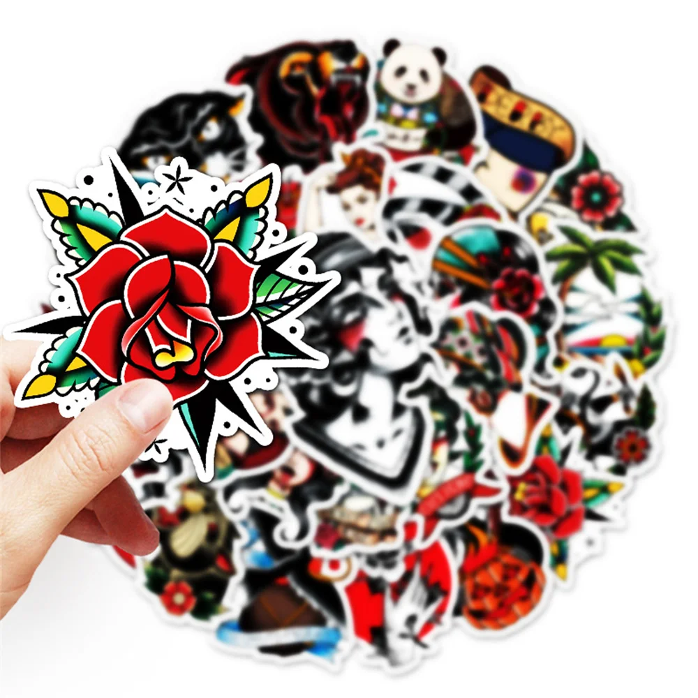 10/30/50PCS Ins Style Personalized Tattoo Pattern Graffiti Stickers Laptop Luggage Scooter Decoration Stickers Wholesale