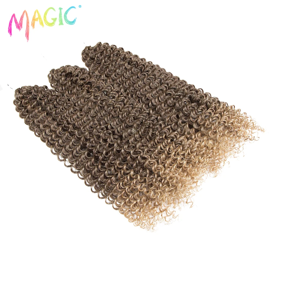 Magic Synthetic 26Inch Passion Twist Crochet Hair Extension Afro Kinky Curly Hair Bundles 3 PCS Water Wave Braiding Hair Cosplay