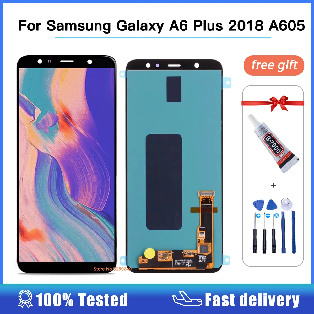 OLED for Samsung Galaxy A6+ 2018 LCD Display for Samsung A6 Plus 2018 Touch Screen Digitizer Assembly A605 A605F A605FN A6050