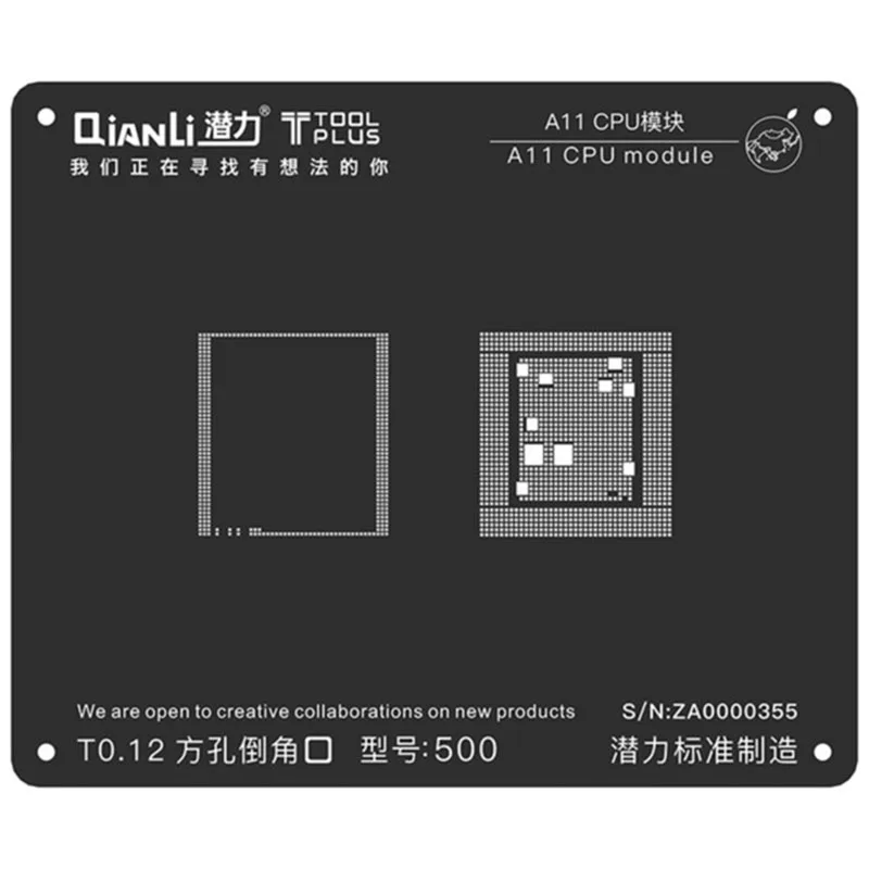Qianli 2D iBlack بغا وحدة المعالجة المركزية rebيعادل مجموعة الاستنسل IC رقائق بغا اللوحة إصلاح قالب لحام آيفون A7 A8 A9 A10 A11