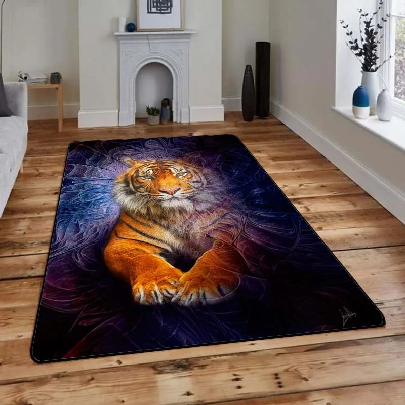 The New Tiger Pattern Non-slip Washable Carpet 3D Printing Floor Mats Living Room Room Decoration Carpet Children\'s Play Mat