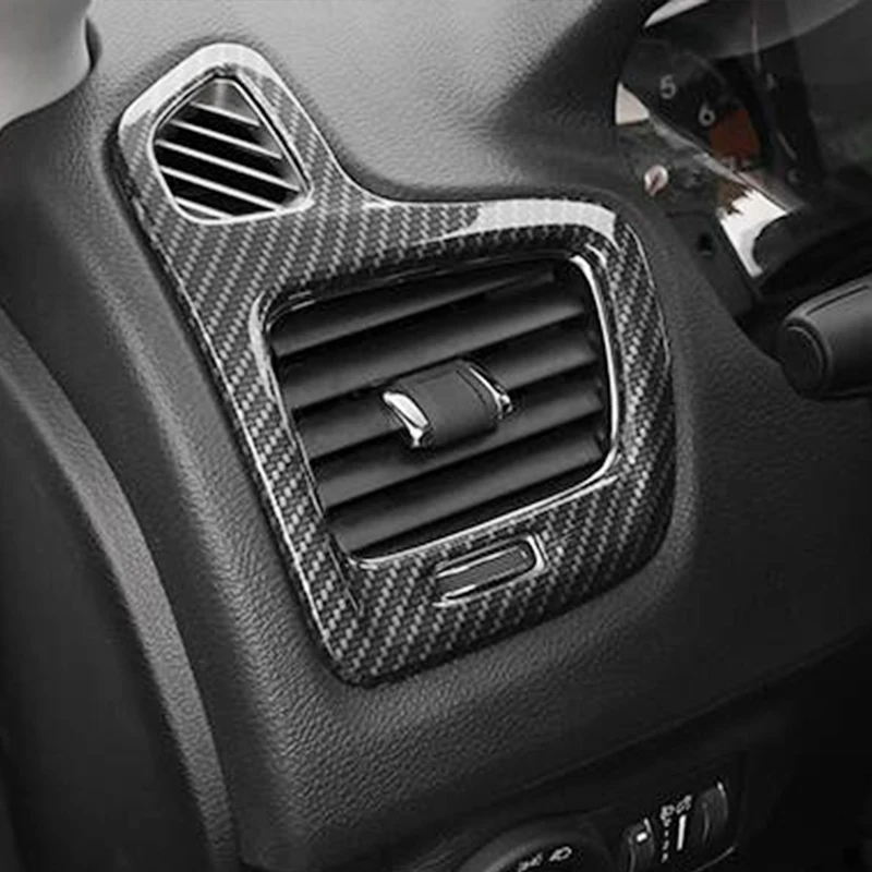 

Car Front Left Right Air Vent Outlet Panel Frame Cover Trim Shell ABS Carbon Fibre for Jeep Compass 2017 2018 Car Accessories