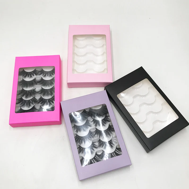 Caja vacía para pestañas de visón, extensiones de pestañas naturales, volumen dramático, maquillaje, 5 pares