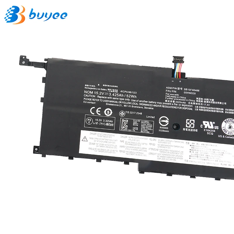 00HW028 SB10F46466 Laptop Battery For Lenovo Thinkpad X1 YOGA 20FR Carbon 4TH Gen 20FQ 2016 Series SB10K97566 15.2V 3325mAh 52WH