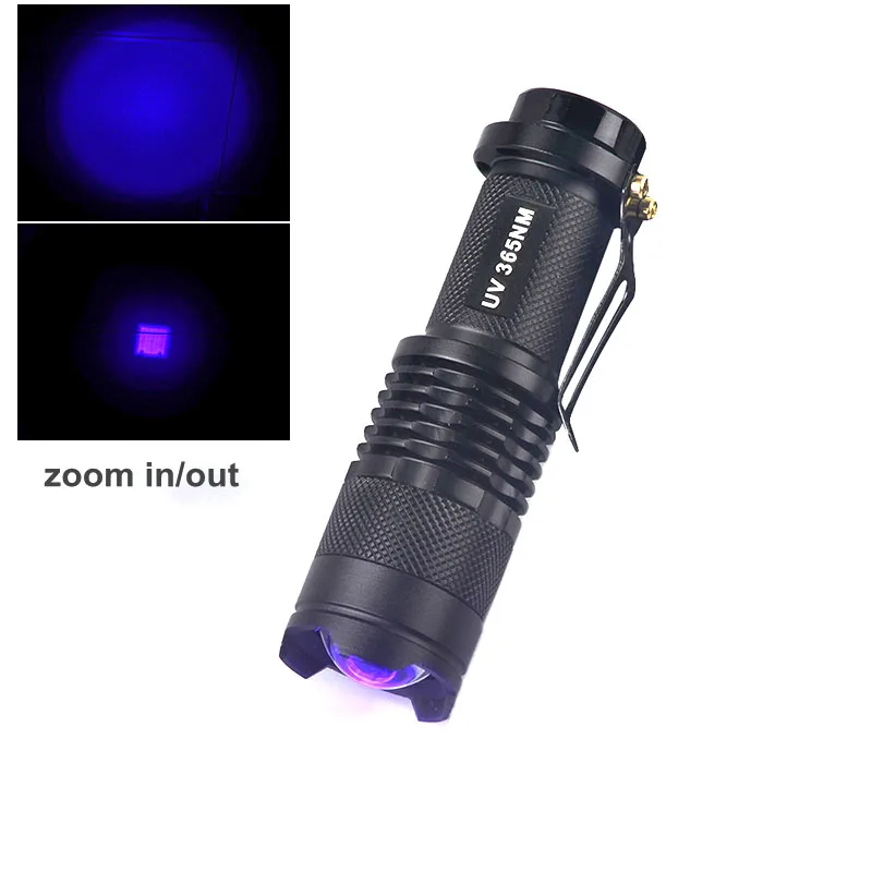 New Pocket Zoom UV Flashlight Mini LED Nail UV Lamp Light 395nm 365nm Ultraviolet Lantern For Money Pet Urine Detect Nail-Dryer