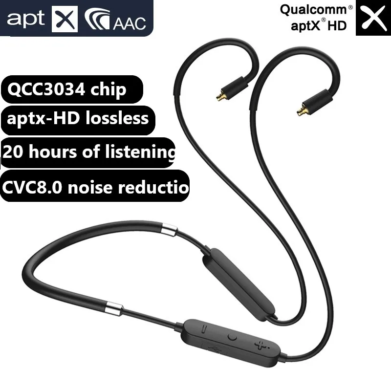 

Aptx HD Bluetooth Headphone Upgrate Cable Mmcx 0.78mm Wireless IE80 IM50 IE40PRO A2DC HiFi Audio Wire for Sennheiser ATH