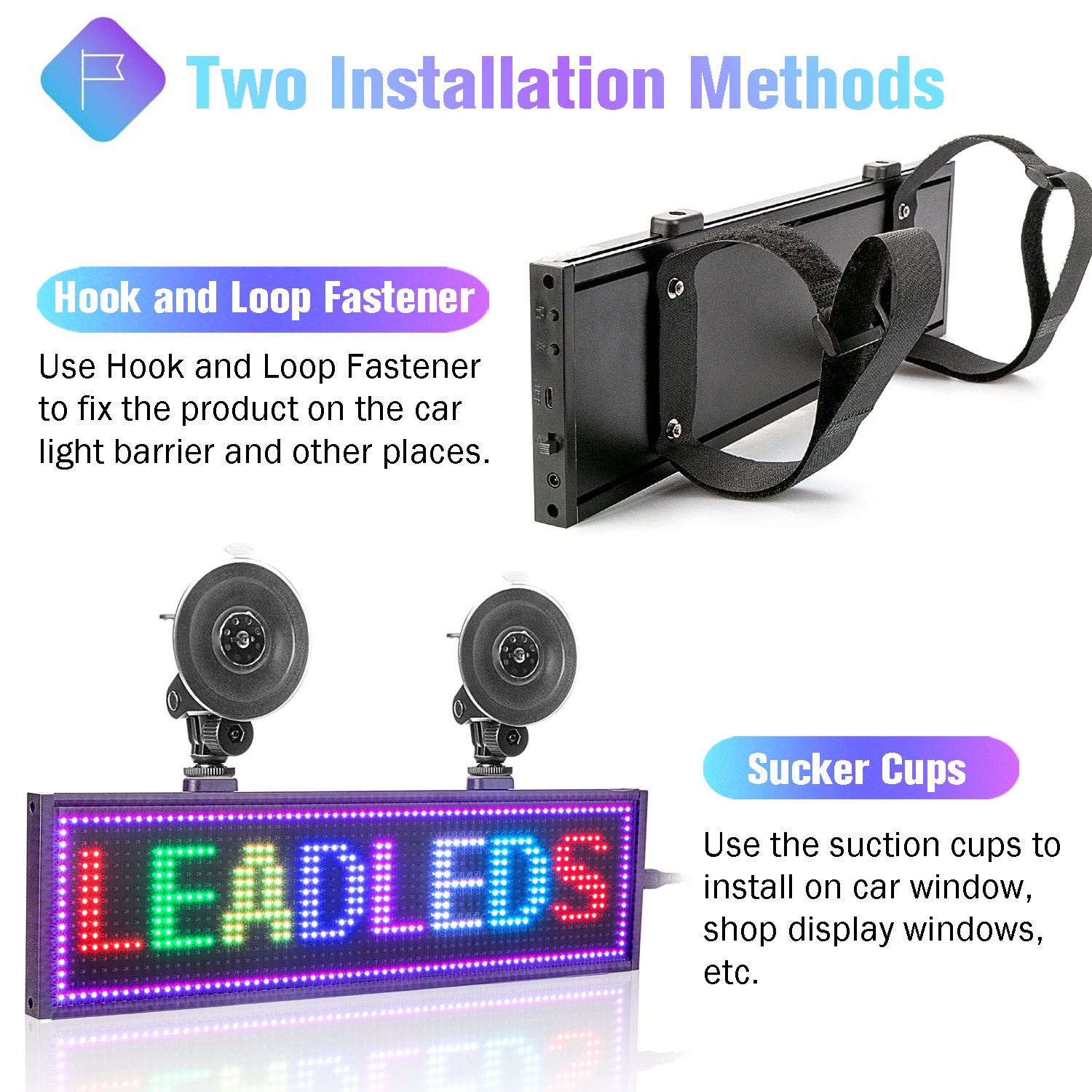 Auto Led Teken 12V App Wifi Controle Rgb Programmeerbare Scrolling Bericht Led Display Board Drop Verzending Rear Window Reclame