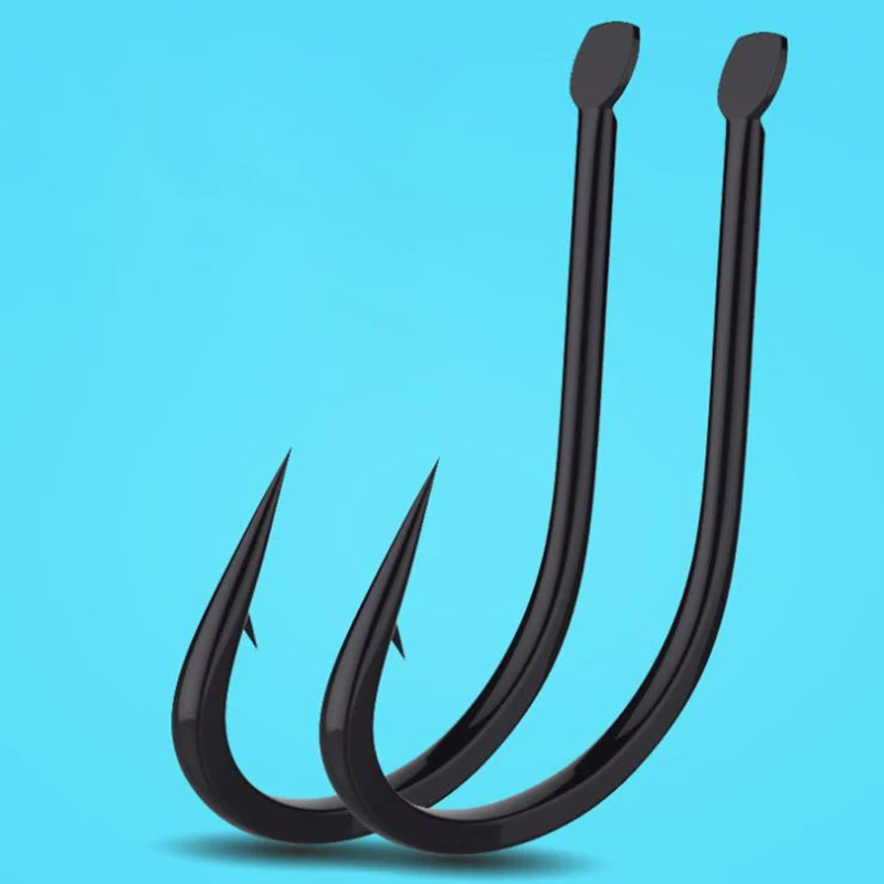 100pcs/set High Carbon Steel Bronze Fishing Hooks 1#-13# Flatted Round Carp Fishing Accessories Jig Head with Barbed Pesca