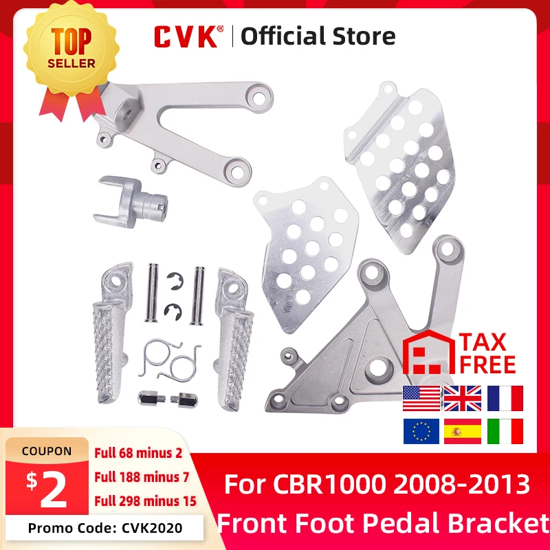 

CVK Front Foot Rests Pedal Bracket Assembly Kit For HONDA CBR1000 2008 2009 2010 2011 2012 2013 2014 2015 CBR1000RR Motorcycle