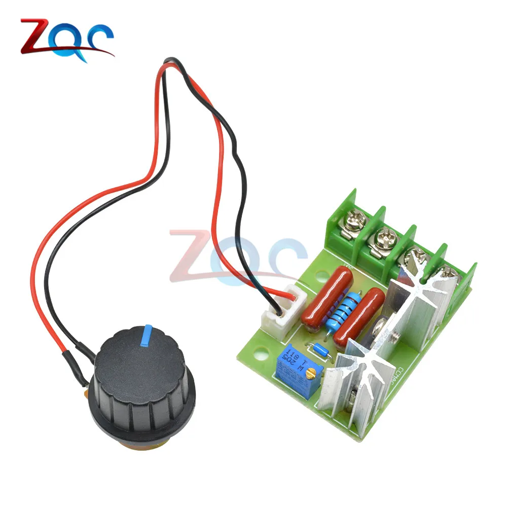 AC 220V 2000W High Power SCR Voltage Regulator Dimming Dimmers Motor Speed Controller Governor Module W/ Potentiometer