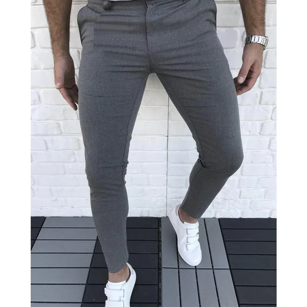 Men\'s Fashion Casual Pants Streetwear Trousers New Slim Fit Social Business Office Autumn Straight Soft Male Suit Pants Hot Sale