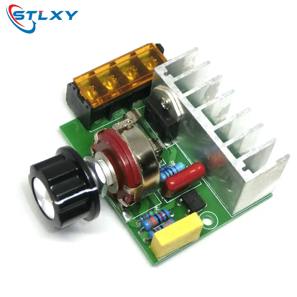 5Pcs 4000W 0-220V AC SCR Electric Voltage Regulator Motor Speed Controller Dimmers Dimming Speed With Temperature Insurance