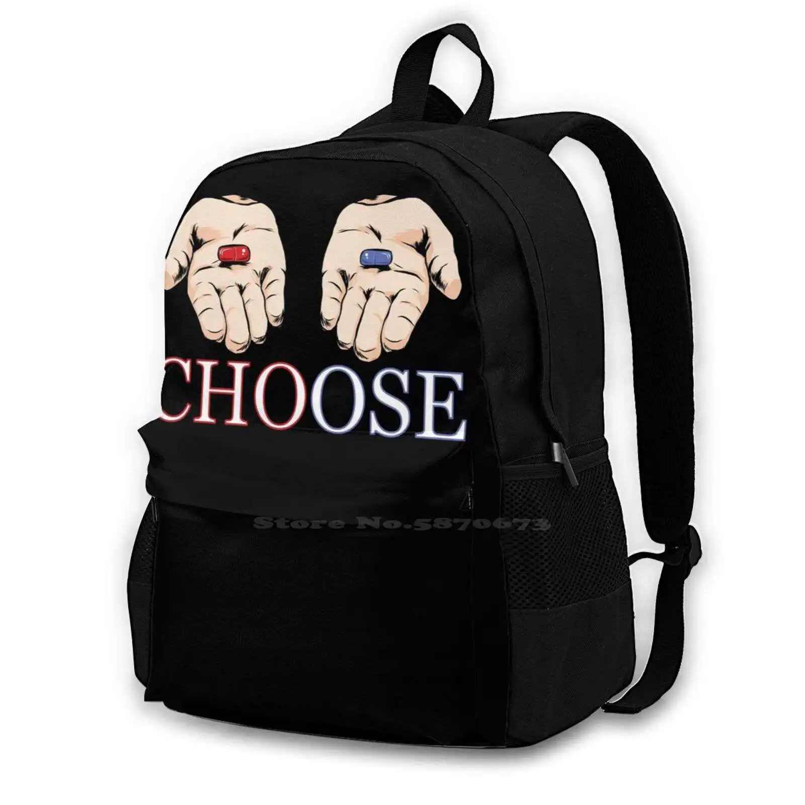 Choose Red Pill-Red Pilled-Gift School Bag Big Capacity Backpack Laptop Red Pilled Narrative Theory Love Theories Christmas For