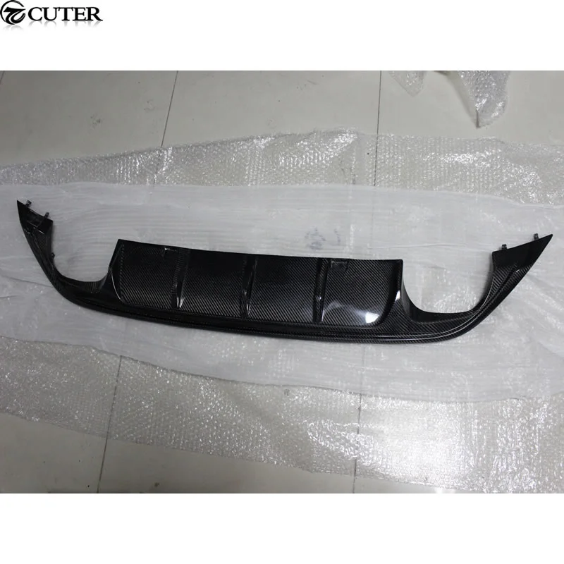 Golf 7 Mk7 Carbon Fiber Rear Lip Diffuser Four Out Exhaust for Vw Golf Vii Mk7 Gti Rear Bumper 2014up