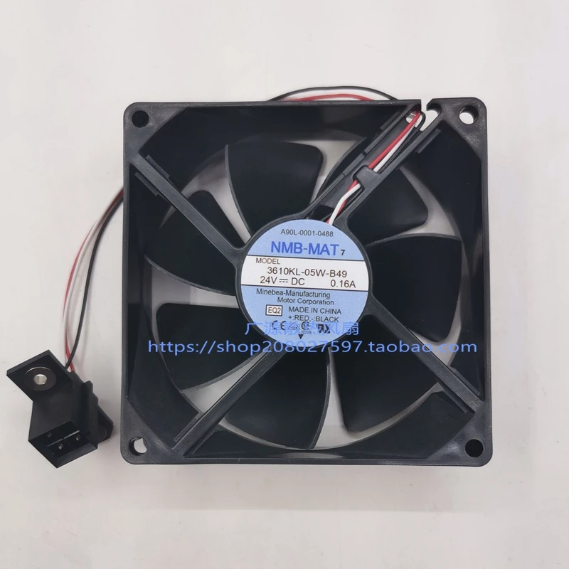 Original 3610KL-05W-B49 3 wire FANUC plug 24V 0.16A 92*92*25mm 9CM Inverter CNC machine fan