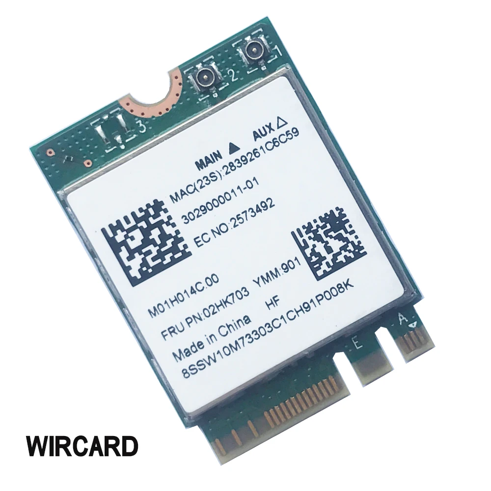 RTL8822CE 와이파이 + BT 5.0 NGFF FRU 02HK703 무선 네트워크 카드, 레노버 E460 E465 E470 E475 E560 E570, 802.11AC