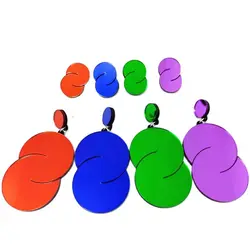 Groรe Kleine Minimalistische Mode Ohrringe fรผr Frauen Rot Blau Grรผn Lila Trendy Spiegel Acryl Ohr Schmuck