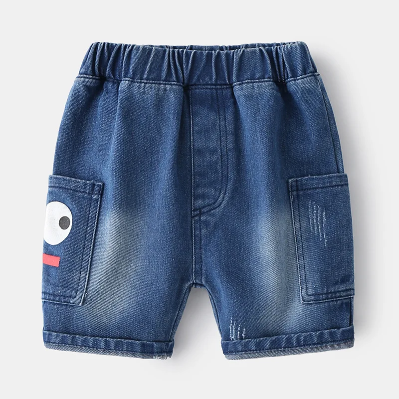 Cartoon Boys Denim Shorts Quality Light Wash Soft Fabric Toddler Knee Length Jeans Summer Pants Children Kids Clothes Trousers