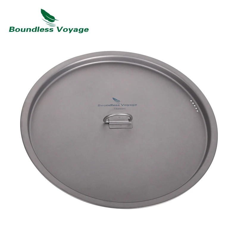 Boundless Voyage Camping Pot 2L / 5L Titanium Hot Pot Outdoor Portable Cookware with Lid  Folding Handle Home Hiking Cooking Kit