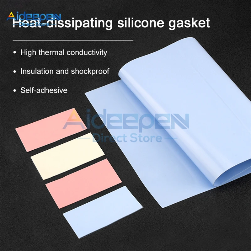 High Quality 200mm*400mm*0.5/1/1.5/2/2.5/3/4mm Thermal conductivity GPU CPU Heatsink Cooling Conductive Silicone Pad Thermal Pad