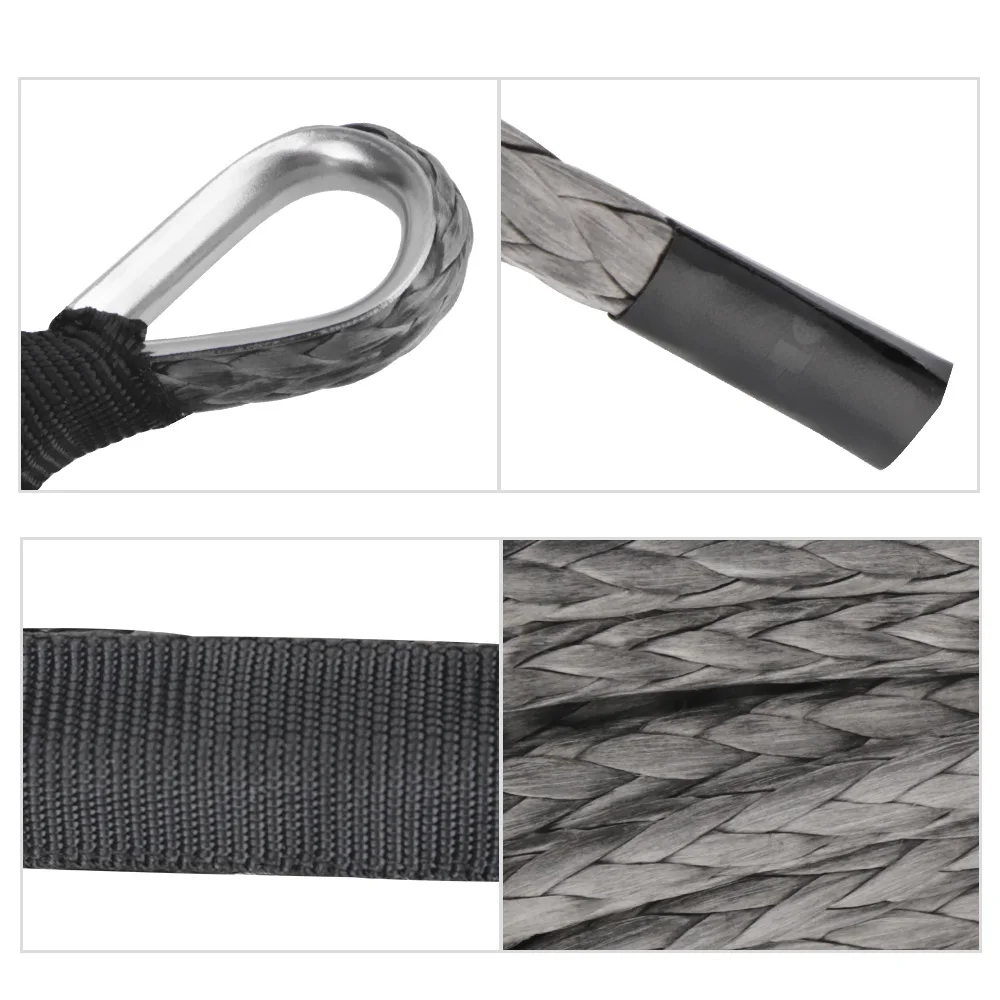 UHMWPE Rope High Quality 4.8mm*15M Winch Line Tow Rope Synthetic Fiber Rope