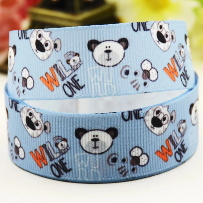 22Mm 25Mm 38Mm 75Mm Động Vật Hoạt Hình In Hình Grosgrain Ruy Băng Trang Trí Tiệc 10 Thước X-04557