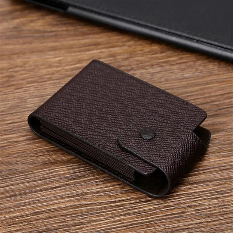 Titular do cartão de crédito Bolsa de couro para homens e mulheres, Case Wallet, ID Bank Card Holder, Cash Wallet