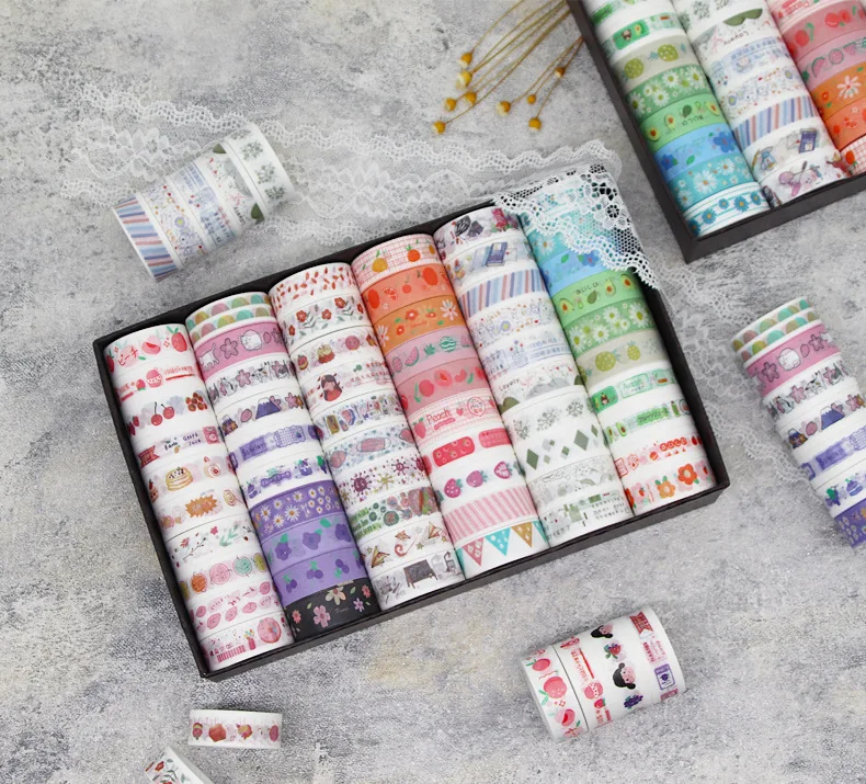 60 Rolls Kawaii washi tapes tape set Korean cartoon Decorative