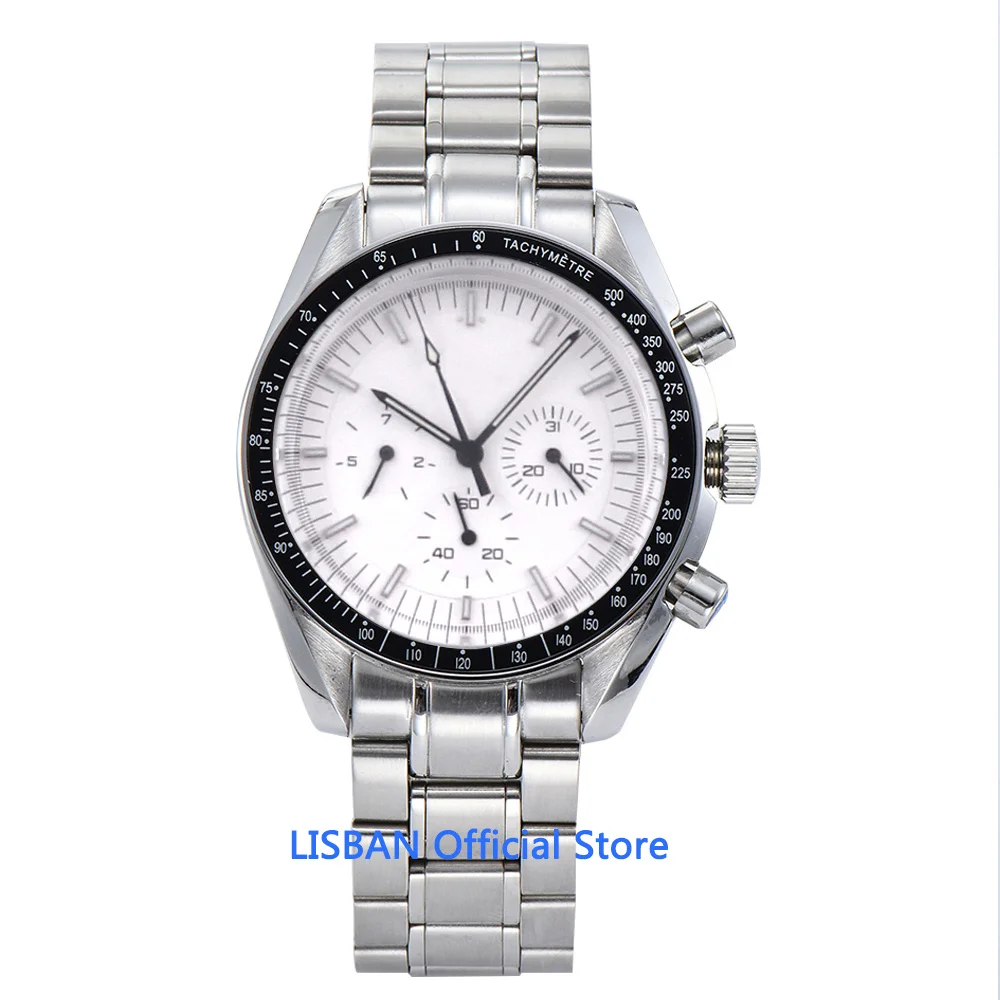 40mm Men\'s Watch Sterile Dial Stainless Steel Strap Date & Week Function Luminous Automatic Mechanical Sport Wristwatch Men