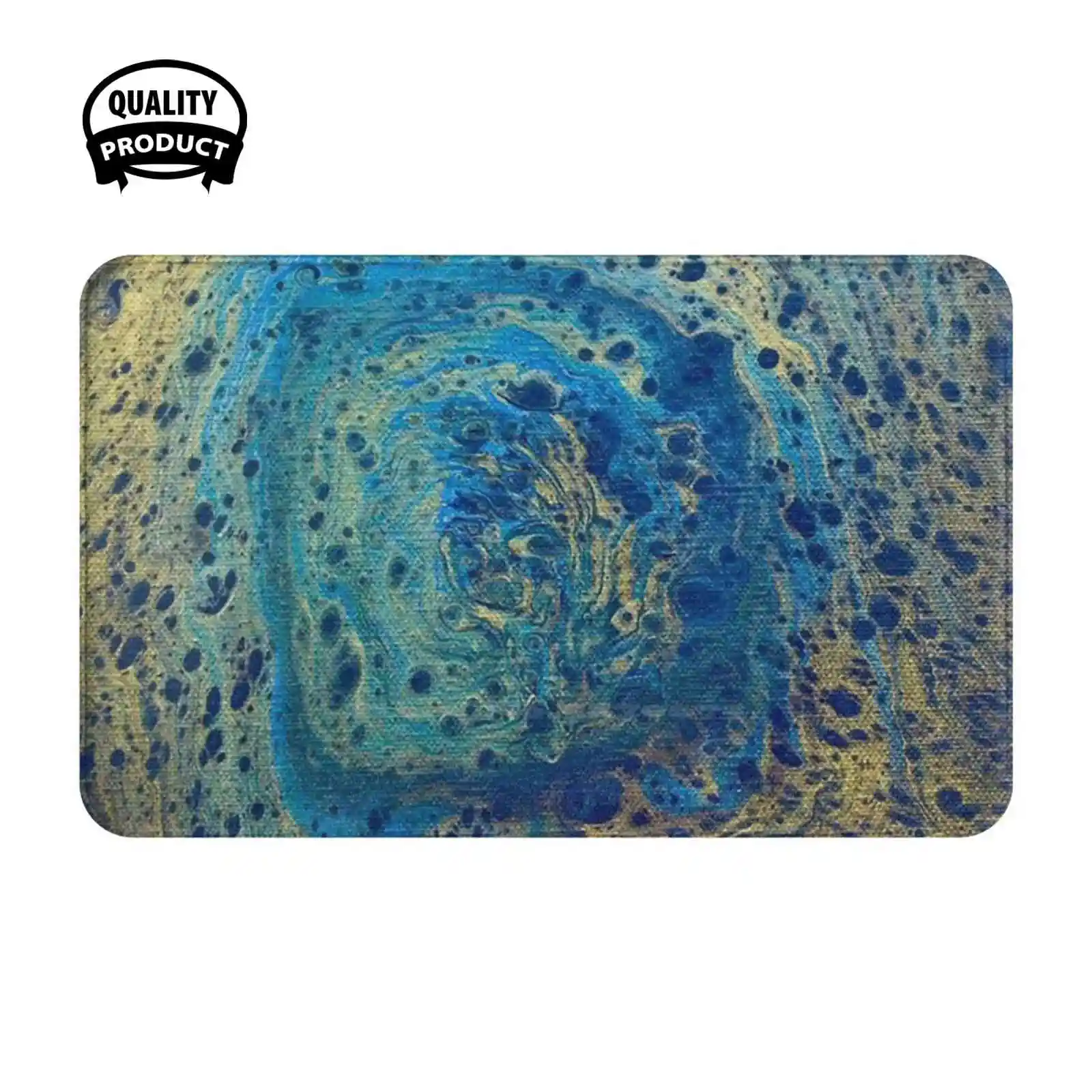 Blue And Gold Spiral Soft Cushion Home Carpet Door Mat Car Rug Laurie Blue And Gold Spiral Abstract Phone Wallet Tablet Cases