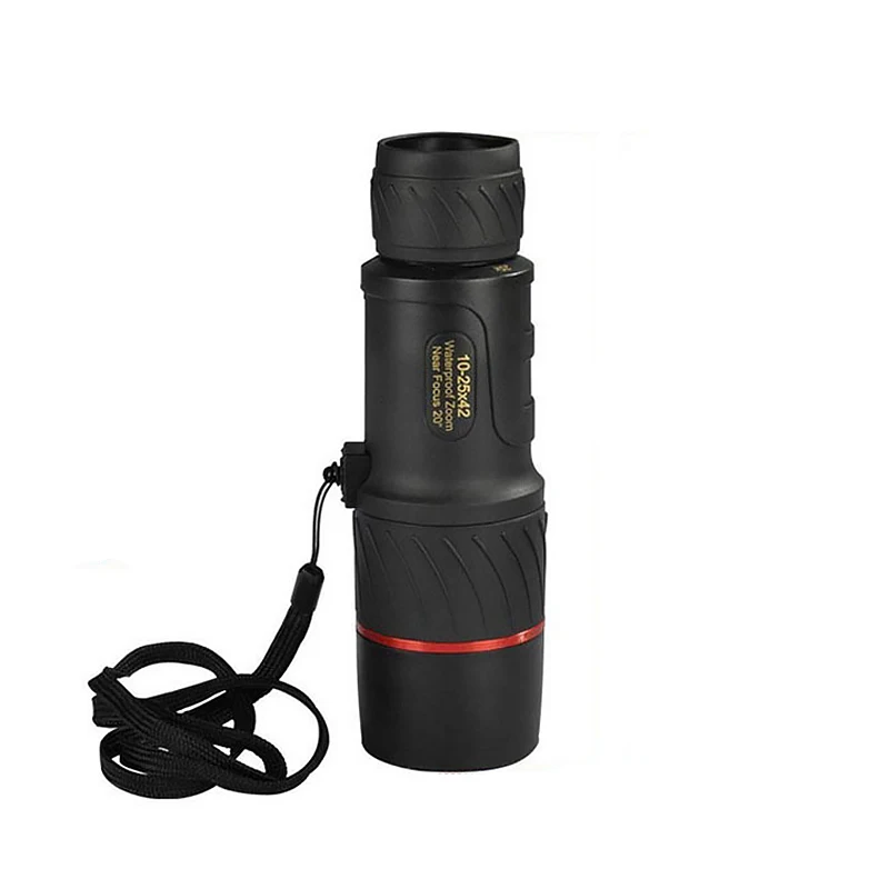 

Portable 10-25x42 Zoom Monocular Telescope Black HD Waterproof Outdoor Camping Bird-watching Zooming Monoculars