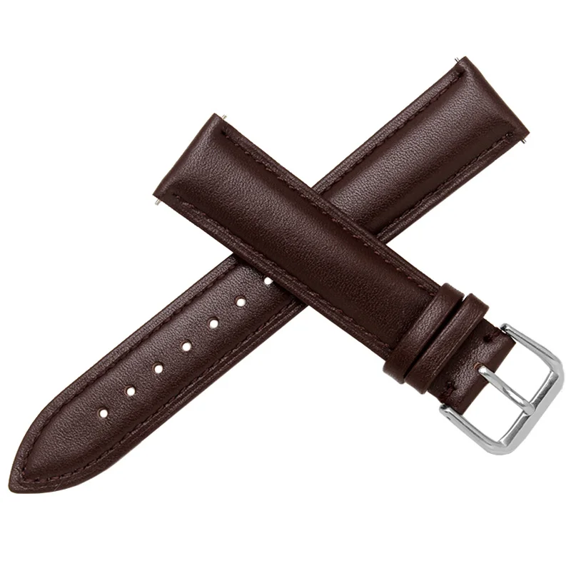 Cow leather watchband black brown Classic colors strap 14 16 18 20 22mm men and women Leather bracelet Quick release