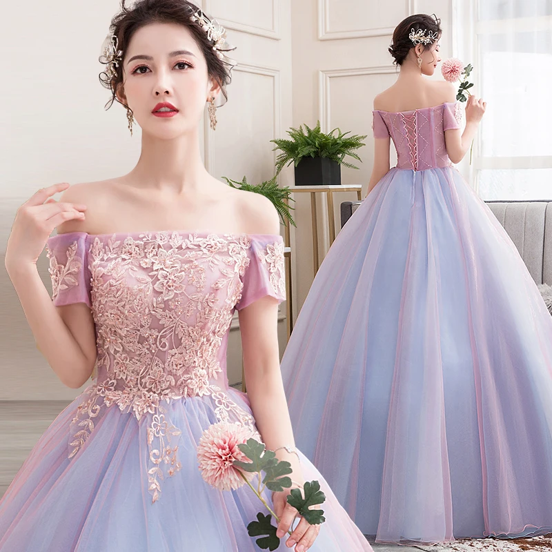 Vestidos de quinceañera 2023, Vestidos Vintage sin hombros para fiesta de graduación, vestido de baile de lujo con encaje bordado de tul, Vestido largo de anfitrión