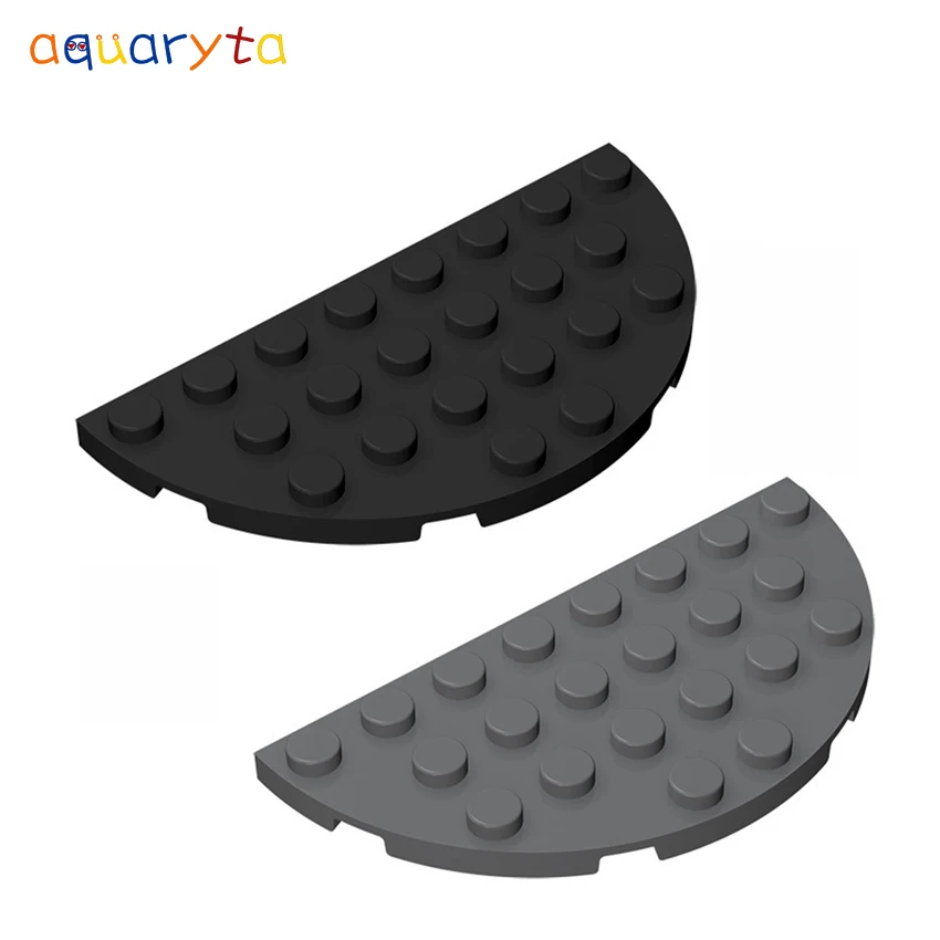 Aquaryta 10pcs Plate Round Corner 4x8 Building Blocks Part Compatible 22888 DIY Creative Educational Toy for Teens or Adult