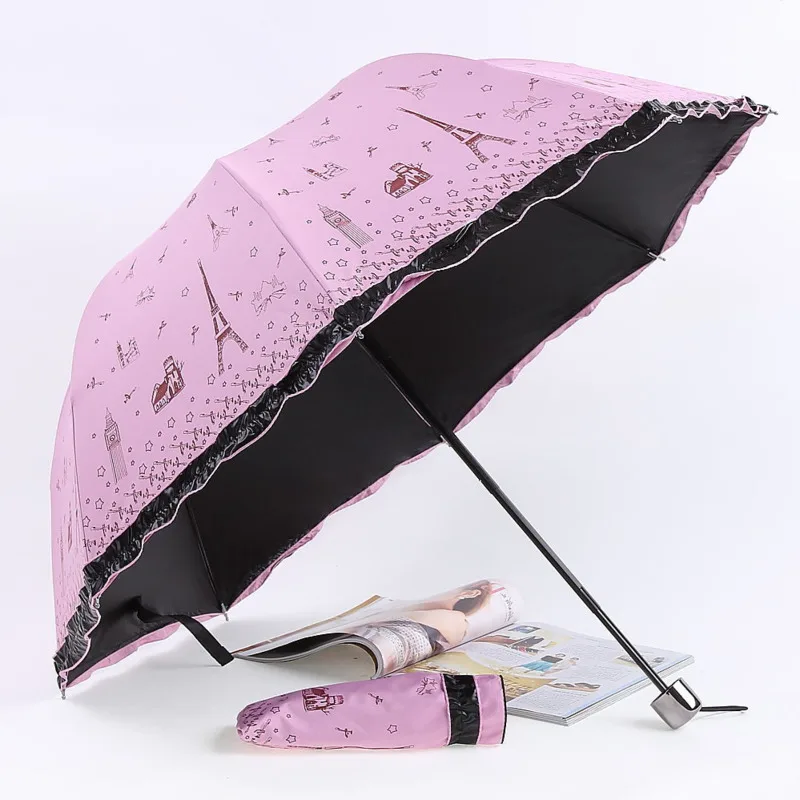 Fashion Folding Umbrella Women Parasol Men Girls Anti-UV Waterproof Portable Eight-bone Cartoon Chinchilla Travel UMBRELLAS